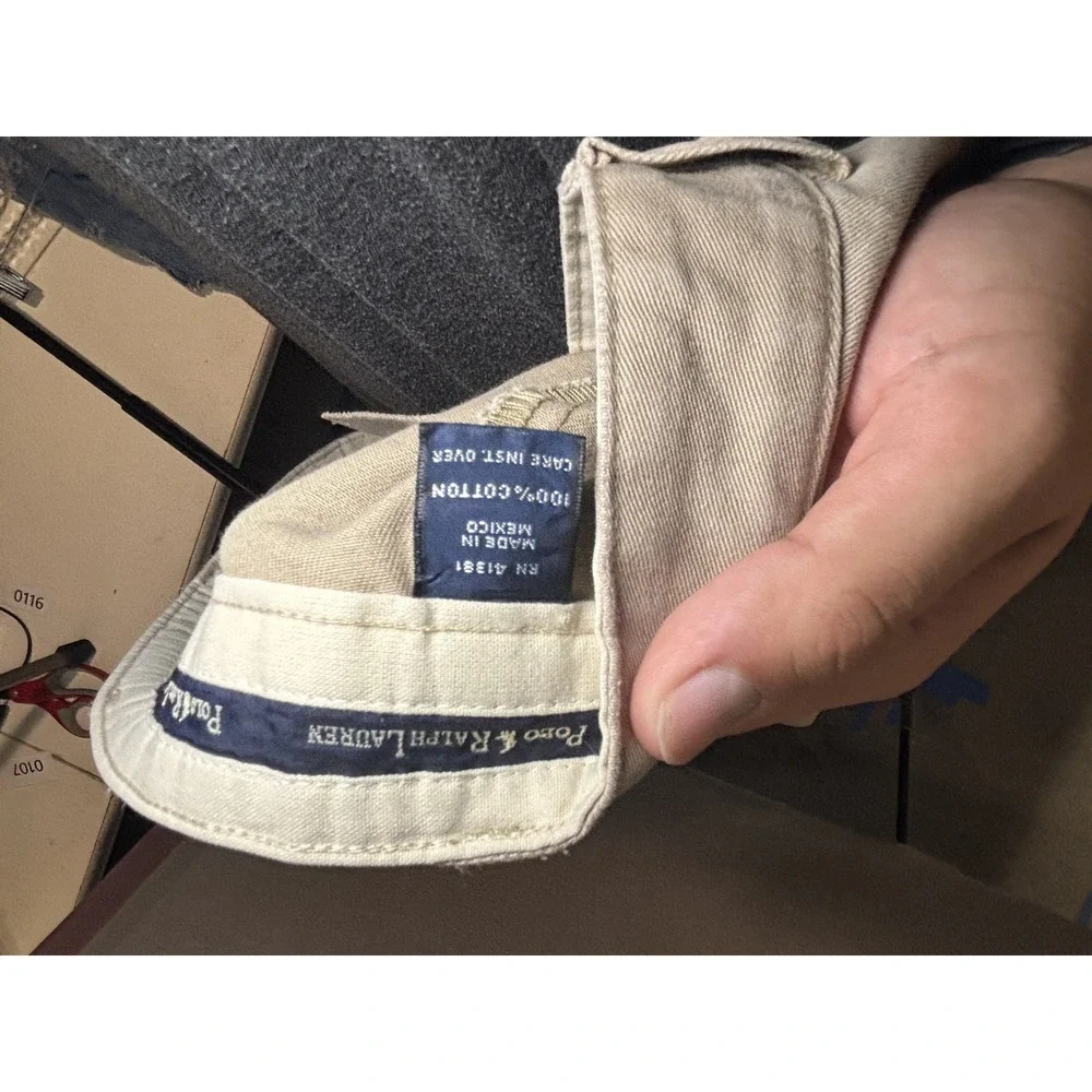 Polo Ralph Lauren Polo Chino Pleated Pants Men 40x30 Khaki Cotton